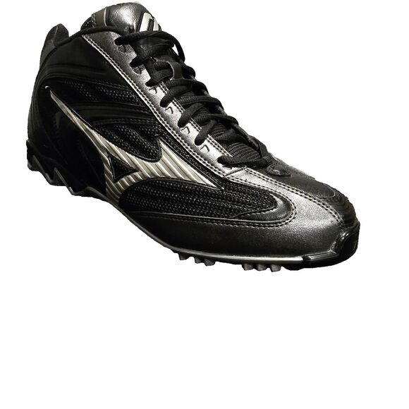 Mizuno Mens 9-Spike Lite Vapor Low Metal Baseball Cleats Black/Silver Sz 10.5 - Picture 1 of 7